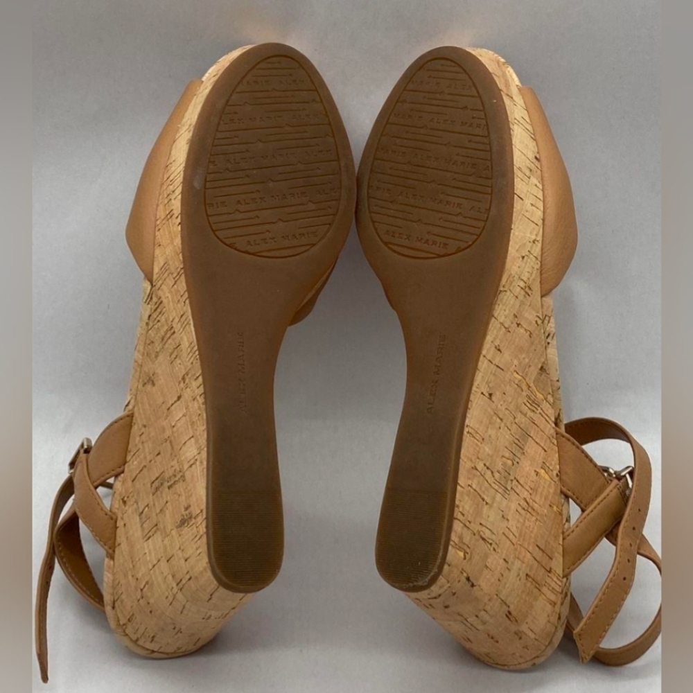 Alex Marie Claramir Leather Wedge Sandals Size 10 Like New W/Box - Picture 5 of 8